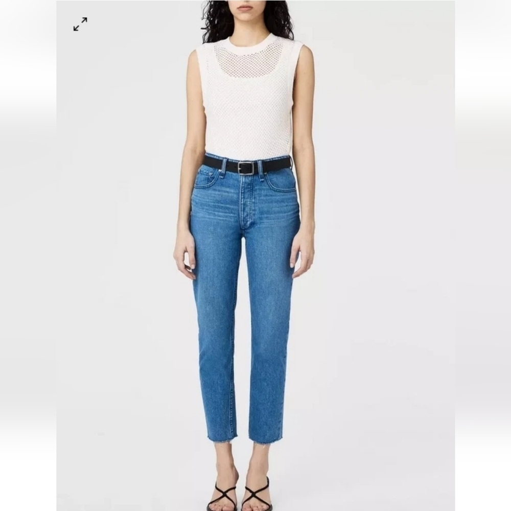 Rag & Bone Nina High Rise Ankle Cigarette Button Fly Poppy Wash Jeans Size 26